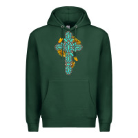 Sports Green gemstone cross with sunflowers and butterflies Premium Hoodie - texasbilliewilder