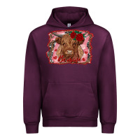 Mauve Wine be mine cow Urban Hoodie - RanaPortraitStore