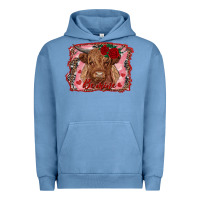 Pigment Pebble Blue be mine cow Urban Hoodie - RanaPortraitStore