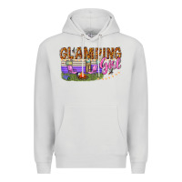 Dove Grey glamping girl Premium Hoodie - texasbilliewilder