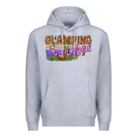 Heather Grey glamping girl Premium Hoodie - texasbilliewilder