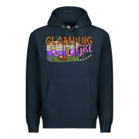 Navy glamping girl Premium Hoodie - texasbilliewilder