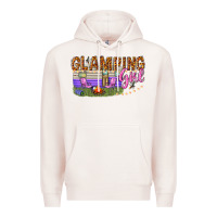 Pale Pink glamping girl Premium Hoodie - texasbilliewilder