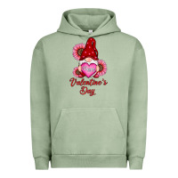 Pigment Oil Green happy valentines day gnomes with sunflower Urban Hoodie - RanaPortraitStore