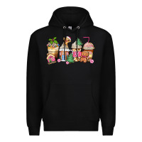 Black pink gingerbread coffee cups Premium Hoodie - Zillion Design Studio