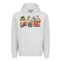 Dove Grey pink gingerbread coffee cups Premium Hoodie - Zillion Design Studio
