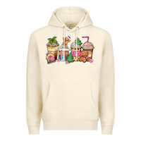 Sandshell pink gingerbread coffee cups Premium Hoodie - Zillion Design Studio