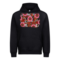 Black valentines day sunflowers leopard cowhide backgrou Urban Hoodie - RanaPortraitStore