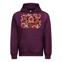 Mauve Wine valentines day sunflowers leopard cowhide backgrou Urban Hoodie - RanaPortraitStore