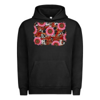Pigment Black valentines day sunflowers leopard cowhide backgrou Urban Hoodie - RanaPortraitStore