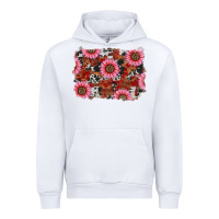 White valentines day sunflowers leopard cowhide backgrou Urban Hoodie - RanaPortraitStore