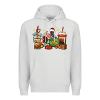 Dove Grey Christmas coffee cups with Pitbull Premium Hoodie - RanaPortraitStore