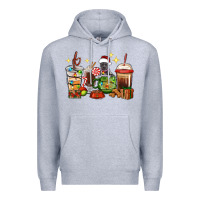 Heather Grey Christmas coffee cups with Pitbull Premium Hoodie - RanaPortraitStore
