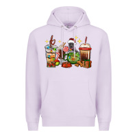 Lilac Christmas coffee cups with Pitbull Premium Hoodie - RanaPortraitStore