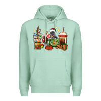 Seafoam Christmas coffee cups with Pitbull Premium Hoodie - RanaPortraitStore