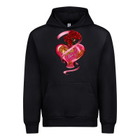 Black heart glass vase love tickets with rose Urban Hoodie - RanaPortraitStore