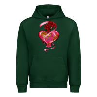 Forest Green heart glass vase love tickets with rose Urban Hoodie - RanaPortraitStore