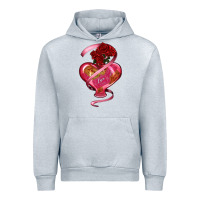 Heather Grey heart glass vase love tickets with rose Urban Hoodie - RanaPortraitStore