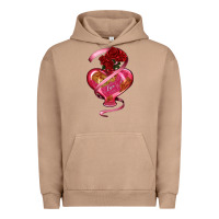 Pigment Burro heart glass vase love tickets with rose Urban Hoodie - RanaPortraitStore