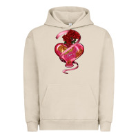 Pigment French Oak heart glass vase love tickets with rose Urban Hoodie - RanaPortraitStore
