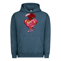 Pigment Midnight Navy heart glass vase love tickets with rose Urban Hoodie - RanaPortraitStore