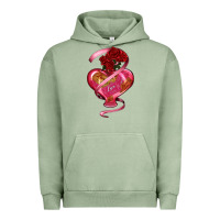 Pigment Oil Green heart glass vase love tickets with rose Urban Hoodie - RanaPortraitStore