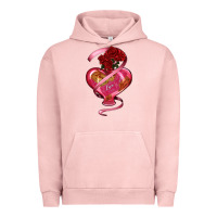 Pigment Salmon heart glass vase love tickets with rose Urban Hoodie - RanaPortraitStore