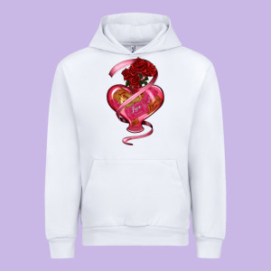 Heart Glass Vase Love Tickets With Rose Urban Hoodie Designed By Ranaportraitstore