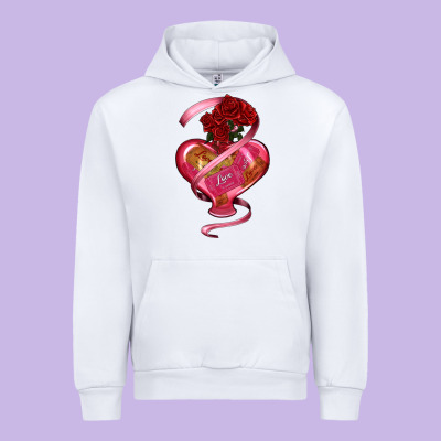Urban Hoodie heart glass vase love tickets with rose