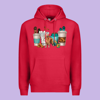 Premium Hoodie golden retriever dog coffee cups