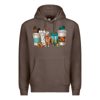 Coffee golden retriever dog coffee cups Premium Hoodie - texasbilliewilder