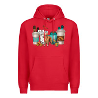 Red golden retriever dog coffee cups Premium Hoodie - texasbilliewilder