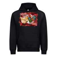 Black xoxo rooster and chicken Urban Hoodie - RanaPortraitStore