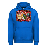 Cobalt xoxo rooster and chicken Urban Hoodie - RanaPortraitStore