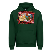 Forest Green xoxo rooster and chicken Urban Hoodie - RanaPortraitStore