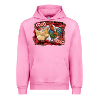 Fuchsia Pink xoxo rooster and chicken Urban Hoodie - RanaPortraitStore