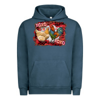 Pigment Midnight Navy xoxo rooster and chicken Urban Hoodie - RanaPortraitStore