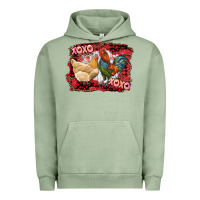 Pigment Oil Green xoxo rooster and chicken Urban Hoodie - RanaPortraitStore