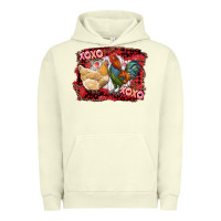 Pigment Pistachio xoxo rooster and chicken Urban Hoodie - RanaPortraitStore