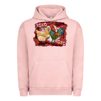 Pigment Salmon xoxo rooster and chicken Urban Hoodie - RanaPortraitStore