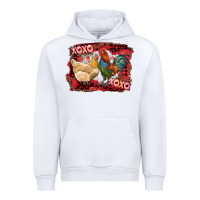 White xoxo rooster and chicken Urban Hoodie - RanaPortraitStore