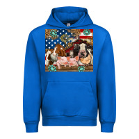 Cobalt American farm animals Urban Hoodie - RanaPortraitStore