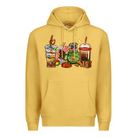 Antique Gold Christmas coffee cups with Pug Premium Hoodie - RanaPortraitStore