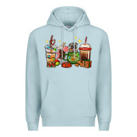Blue Mist Christmas coffee cups with Pug Premium Hoodie - RanaPortraitStore