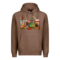 Chestnut Christmas coffee cups with Pug Premium Hoodie - RanaPortraitStore
