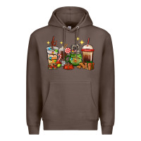 Coffee Christmas coffee cups with Pug Premium Hoodie - RanaPortraitStore