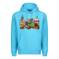 Ocean Blue Christmas coffee cups with Pug Premium Hoodie - RanaPortraitStore