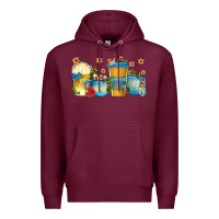 Burgundy hanukkah coffee cups Premium Hoodie - texasbilliewilder