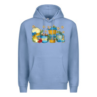Colony Blue hanukkah coffee cups Premium Hoodie - texasbilliewilder