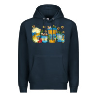 Navy hanukkah coffee cups Premium Hoodie - texasbilliewilder